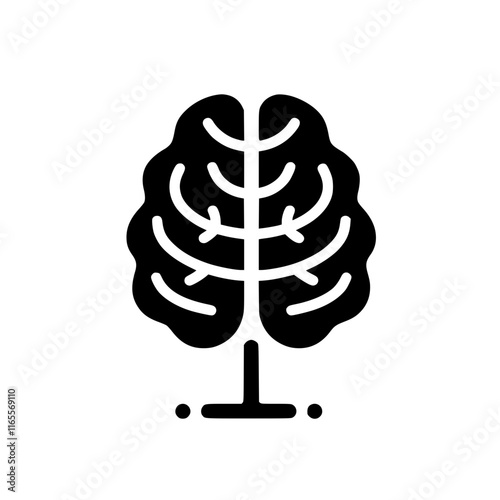 A stylized graphic depicting a tree with a brain-shaped crown.  The image symbolizes the connection between nature and intellect, growth and knowledge, or perhaps the mind's inherent complexity.