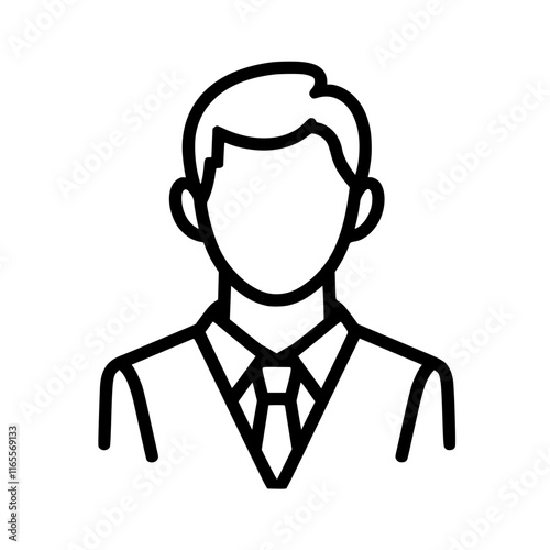 Professional male avatar, ideal for business profiles, websites, and applications.  Clean, simple line art design.