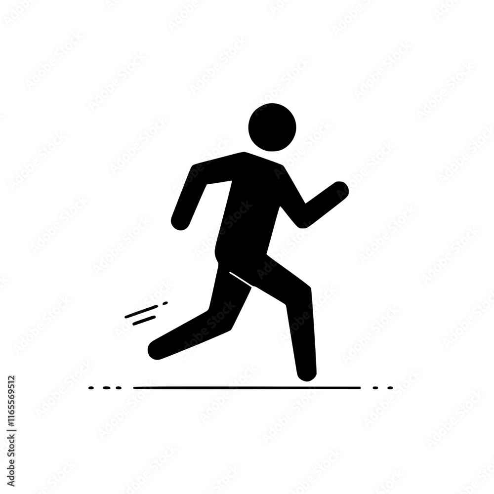 Running man black and white icon Running man black and white icon