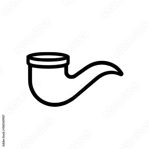 Simple line art illustration of a classic tobacco pipe.  Perfect for vintage designs, websites, or apps needing a retro touch. Clean, bold lines ensure high visibility.