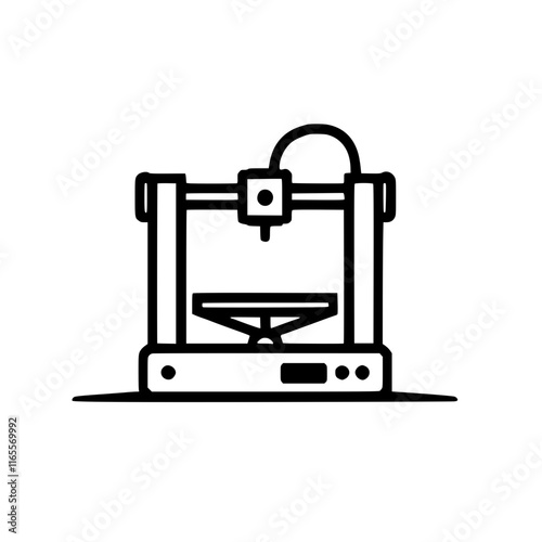 3D printer icon, vector illustration