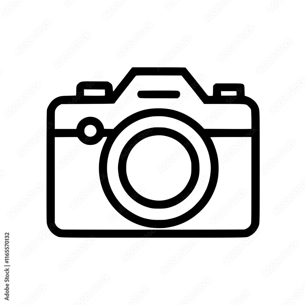 A simple line drawing of a classic camera. Perfect for photography-related projects, websites, or apps. Clean, modern design. A simple line drawing of a classic camera. Perfect for photography-related projects, websites, or apps. Clean, modern design.