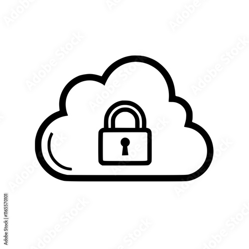 Secure cloud storage.  This illustration symbolizes the protection and safety of data stored in the cloud, emphasizing privacy and security features.