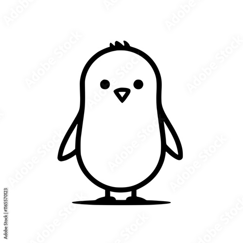 Adorable cartoon penguin illustration, perfect for children's books, websites, or any project needing a cute and friendly penguin character.  Simple design, easily adaptable to various styles.