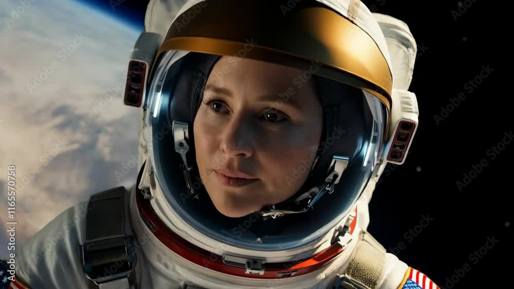 Astronaut gazing at earth: capturing cosmic reflections in space Astronaut gazing at earth: capturing cosmic reflections in space