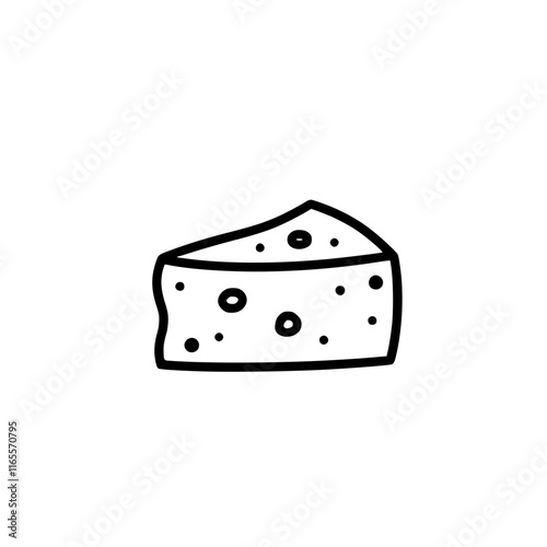 Cheese with holes icon. Dairy food concept vector illustration