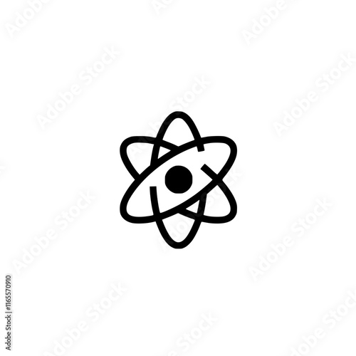 Atomic structure illustration.  A simple, clean graphic representing the core components of an atom. Ideal for science, technology, and education related projects.