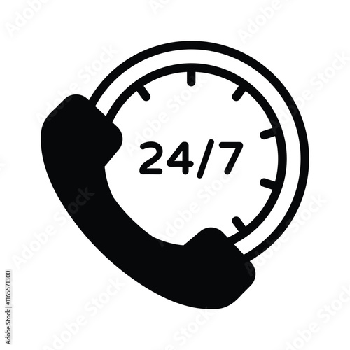 24 7 support icon symbolizing round the clock customer communication services