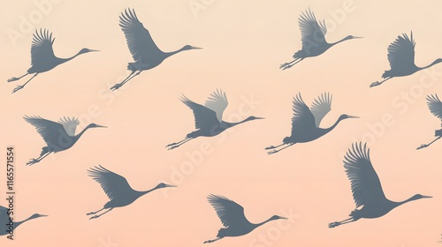 Graceful Crane Silhouettes