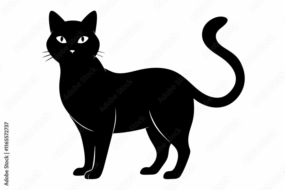 Obraz premium Cat Silhouette Black Vector
