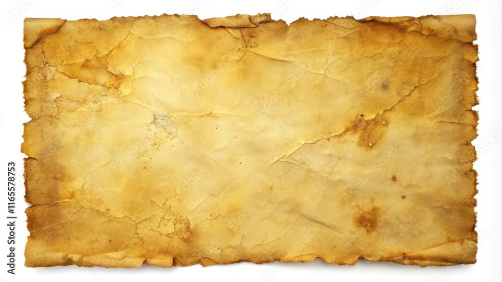 An Aged and Weathered Sheet of Parchment with Visible Wrinkles, Tears, and Stains, Ideal for Adding a Vintage Aesthetic to Your Designs An Aged and Weathered Sheet of Parchment with Visible Wrinkles, Tears, and Stains, Ideal for Adding a Vintage Aesthetic to Your Designs