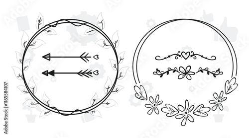 Frame border ornament. Decor line design pattern, flower luxury decoration. Book element, antique ornate classic floral. Elegant baroque label old filigree calligraphy shapes. Vector retro garish card