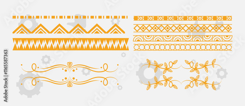 Set of wreath, flowers, leaf branches in hand drawn pattern. Foliage line art design for wedding, card, invitation, greeting, logo.