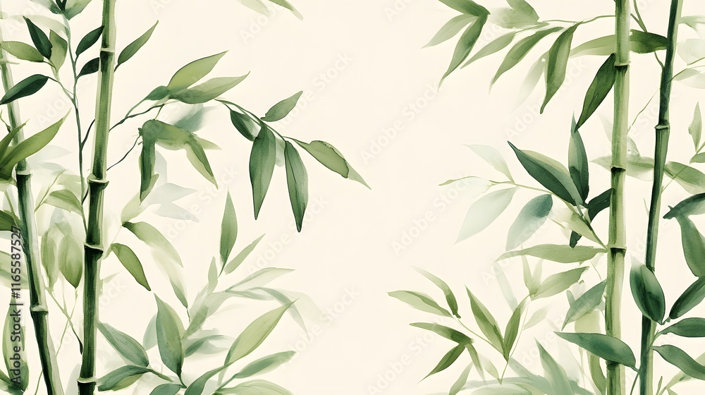 Fototapeta premium Serene Bamboo Forest Landscape