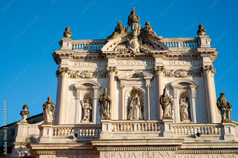 Church of the Blessed Virgin of the Holy Rosary in Fontanellato, Parma, Italy. Exterior facade of the church. Church of the Blessed Virgin of the Holy Rosary in Fontanellato, Parma, Italy. Exterior facade of the church.