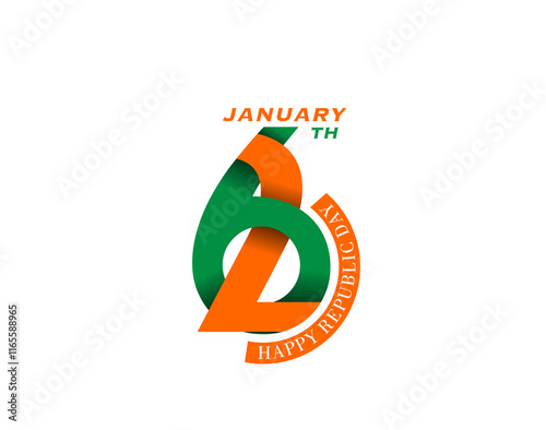 26 January Indian Republic day concept. Vector Illustration.