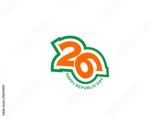26 January Indian Republic day concept. Vector Illustration.