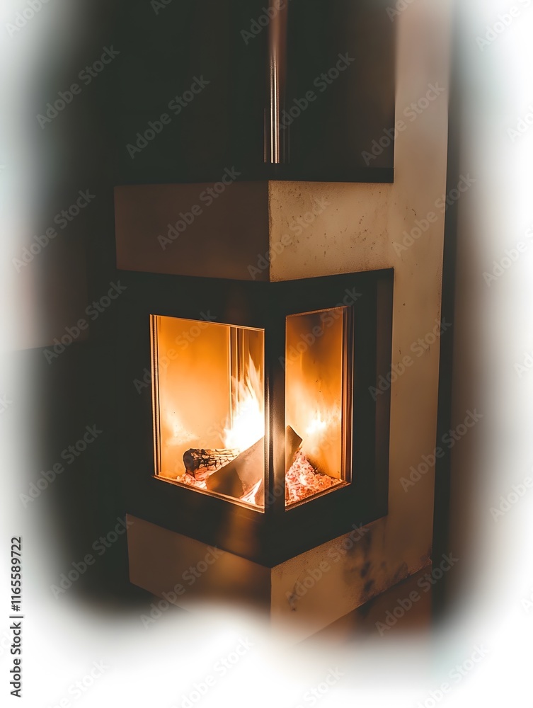 chimney to warm the body in winter, in an aesthetic room chimney to warm the body in winter, in an aesthetic room