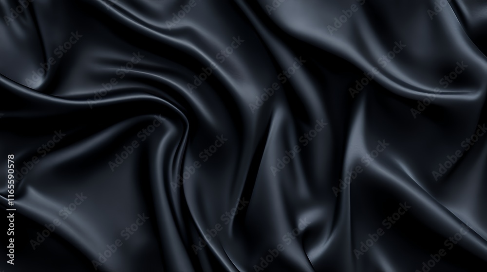Fototapeta premium Dark Draped Fabric Smooth Elegant Texture Background