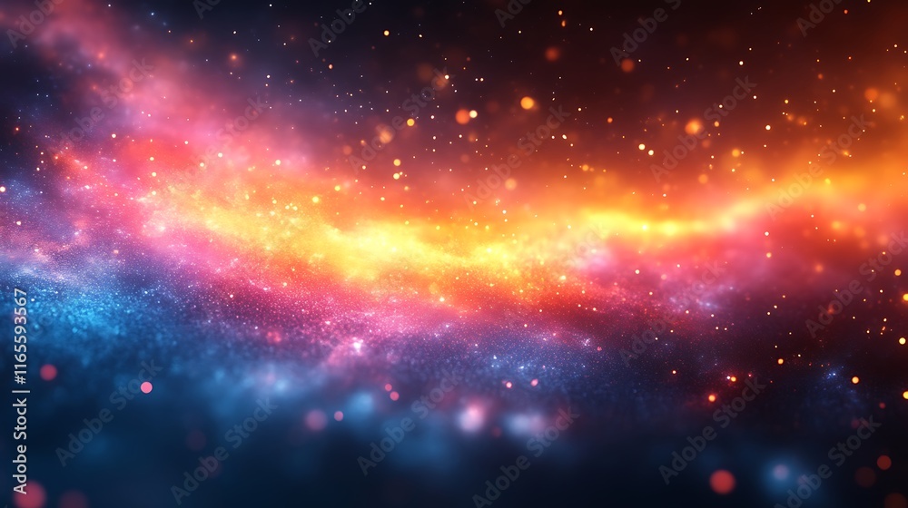 Fototapeta premium Cosmic Nebula with Vivid Colors and Sparkling Dust