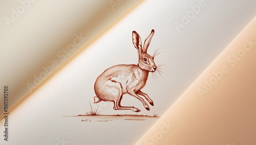 Hare. Pencil sketch photo