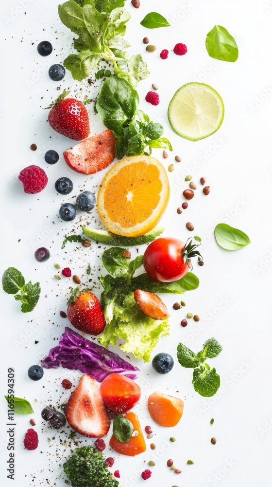 Vibrant Medley of Fresh Fruits and Vegetables: A Colorful Celebration of Healthy Eating Vibrant Medley of Fresh Fruits and Vegetables: A Colorful Celebration of Healthy Eating