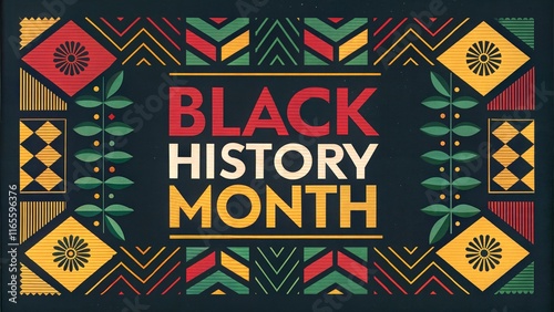 Black History Month Geometric and Cultural Design with Bold Colors