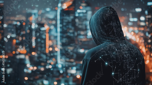 Wallpaper Mural Hacker are planning to hack and attack networks and cyber security systems. Smart Innovation city with connection future wireless digital city and social media networking over the cityscape. Torontodigital.ca
