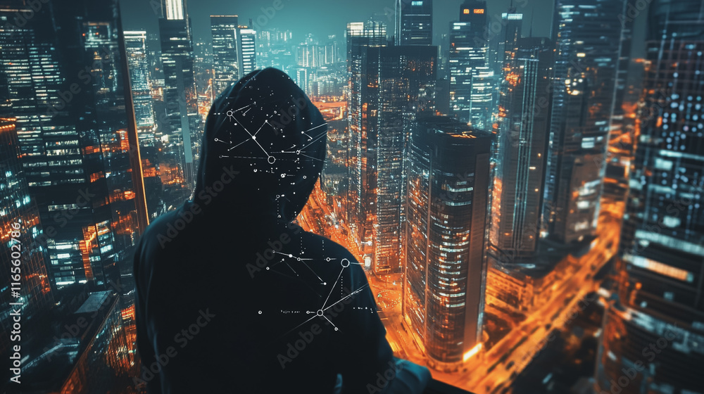 Hacker are planning to hack and attack networks and cyber security systems. Smart Innovation city with connection future wireless digital city and social media networking over the cityscape. Hacker are planning to hack and attack networks and cyber security systems. Smart Innovation city with connection future wireless digital city and social media networking over the cityscape.