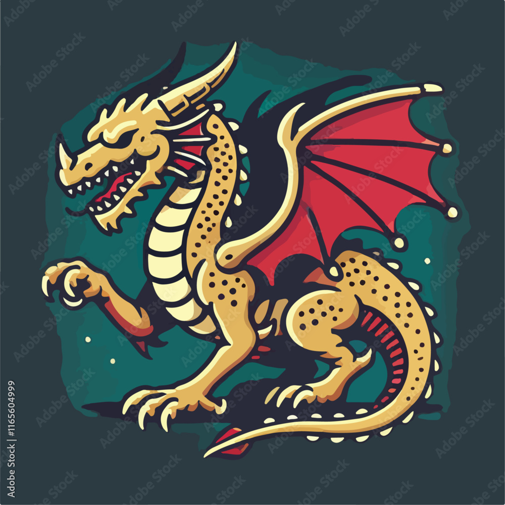 chinese dragon on a red background chinese dragon on a red background