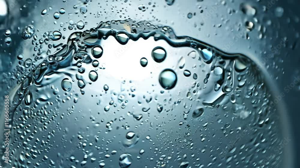 Oil droplets in water showcase with motion and reflections Oil droplets in water showcase with motion and reflections