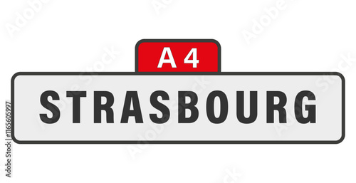 STRASBOURG panneau entrée d'agglomération, (symbolique)