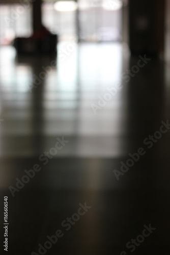 A dreamy view of reflections on the shiny floor.