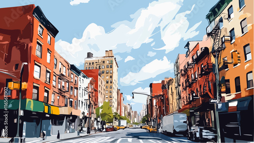 Vibrant Urban Scene of the Lower East Side