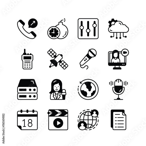 Have a look this amazing communication and media tools icons