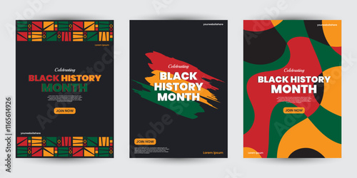 Collection of Black history month design for social media posts, greeting card, cover, sale promotion templates. Celebrating black history month