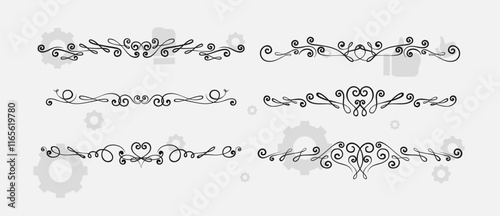 Frame border ornament. Decor line design pattern, flower luxury decoration. Book element, antique ornate classic floral. Elegant baroque label old filigree calligraphy shapes. Vector retro garish card