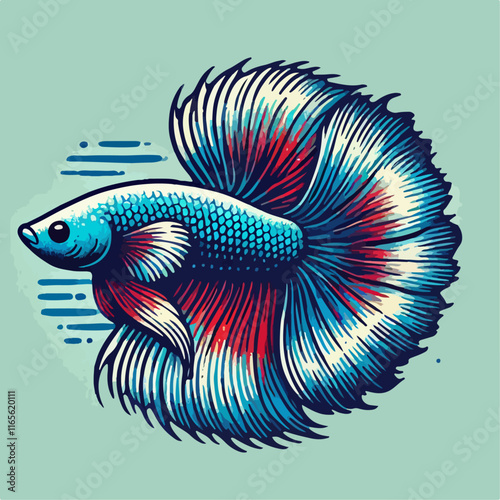 illustration of a siamese fighting fish