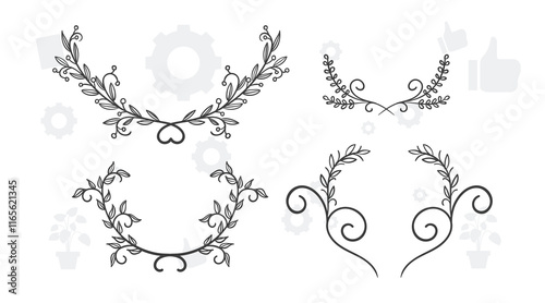 Frame border ornament. Decor line design pattern, flower luxury decoration. Book element, antique ornate classic floral. Elegant baroque label old filigree calligraphy shapes. Vector retro garish card