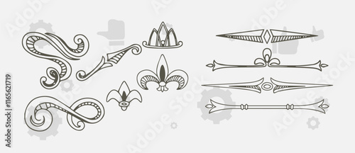 Frame border ornament. Decor line design pattern, flower luxury decoration. Book element, antique ornate classic floral. Elegant baroque label old filigree calligraphy shapes. Vector retro garish card
