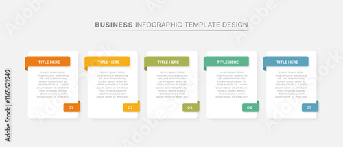 Business Infographic Design Template with 5 Data Points