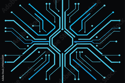Futuristic Circuit Board Design in Vibrant Blue.