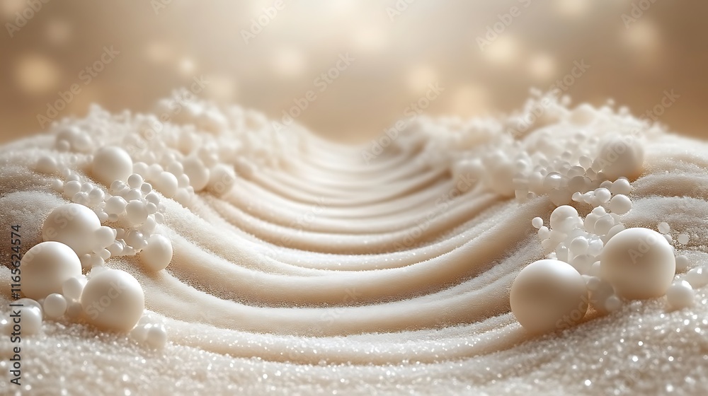 White Pearls Adorn Gentle Beige Sand Waves White Pearls Adorn Gentle Beige Sand Waves