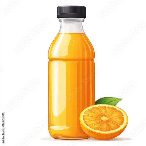 Wallpaper Mural A Bottle of Orange Juice with an Orange Slice Torontodigital.ca