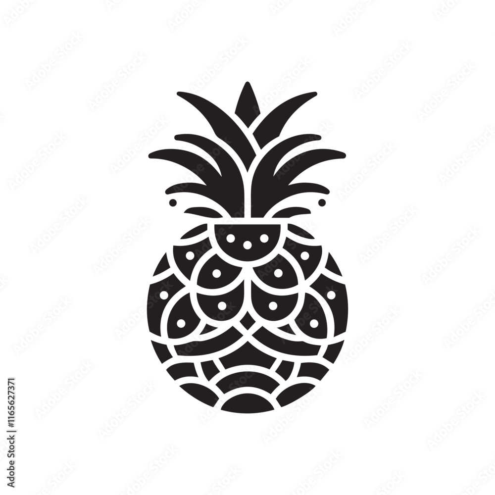 Obraz premium Modern Pineapple Icon Vector Art & Illustration