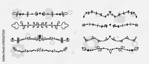 border frame floral decoration design illustration vector divider flourish ornament ornate vintage flower element swirl text wedding decorative doodle invitation