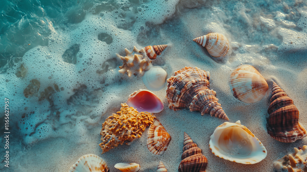 Vector sea travel vacation, sea shells and corals on beach sand, seaside holiday resort or spa. Beach seashells sketch poster, summer holidays and welcome tor paradise Vector sea travel vacation, sea shells and corals on beach sand, seaside holiday resort or spa. Beach seashells sketch poster, summer holidays and welcome tor paradise