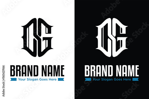 simple letter O G black white illustrator vector logo design