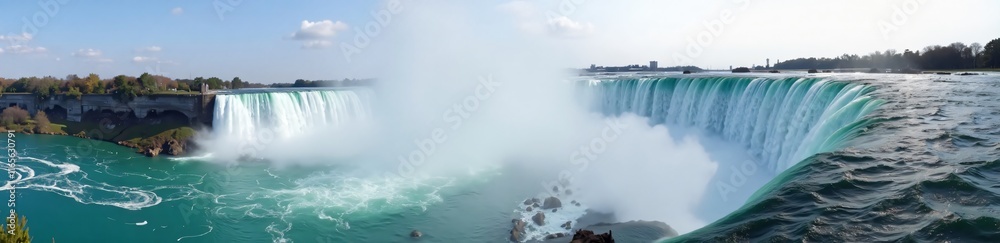 360 degree image, Niagara Falls Mist. HDRI spherical panorama. 360 degree image, Niagara Falls Mist. HDRI spherical panorama.