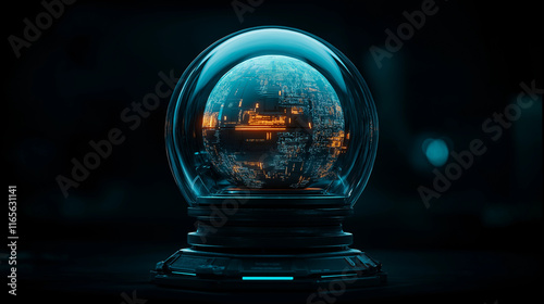 Wallpaper Mural Futuristische Darstellung einer Stadt mit schimmernden Lichtpunkten

 Torontodigital.ca